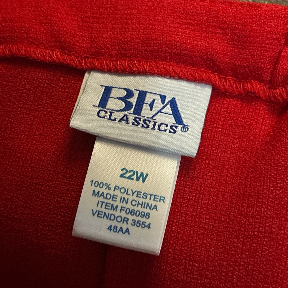 BFA Classics Red Midi Skirt Women's Size 22W - Picture 4 of 6